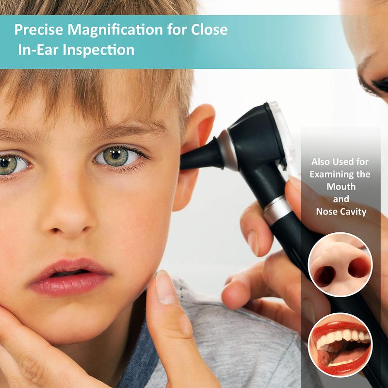 Ear Infection Detector, Medical Otoscope - Ear Scope with Light, Pocket Size (Black Color) Health Ear Care Tool