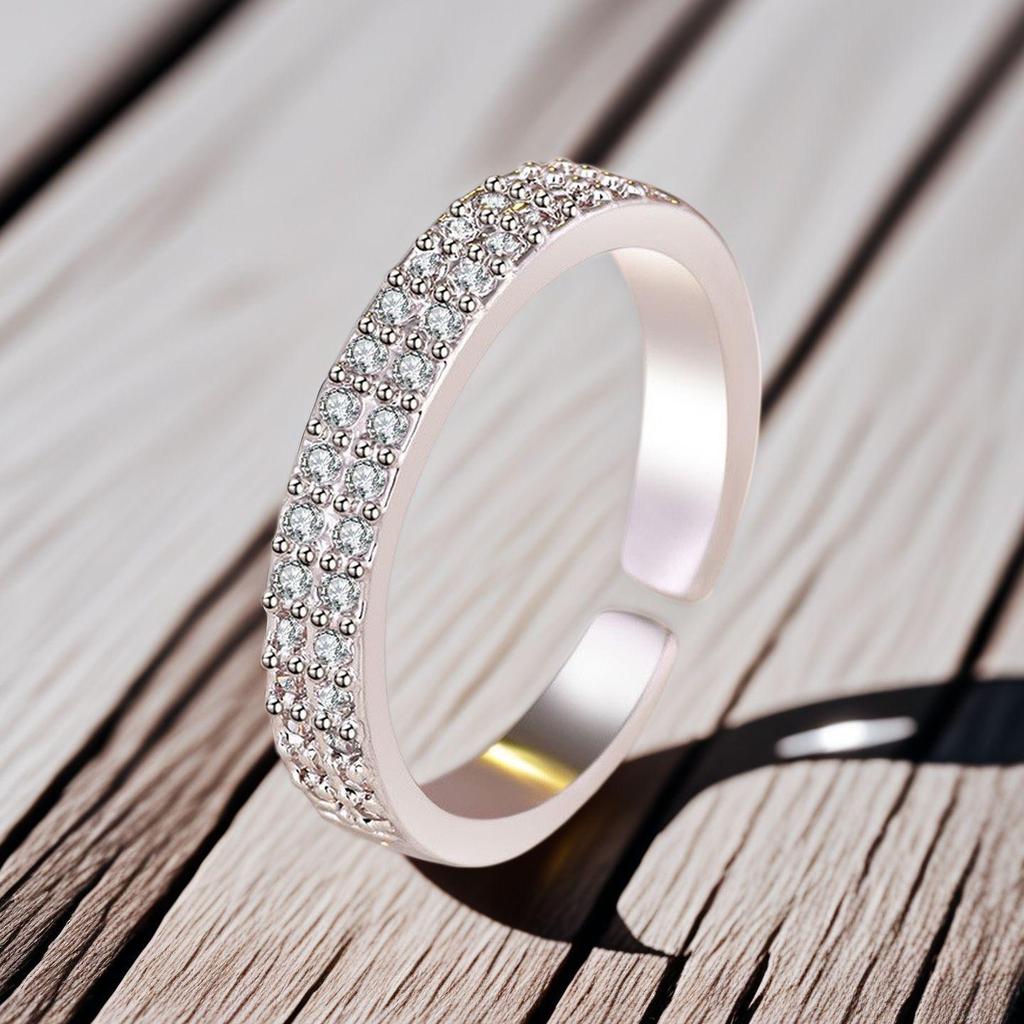 Inlaid Cubic Zirconia Wheel of Fortune Adjustable Ring - Elegant Jewelry for Women