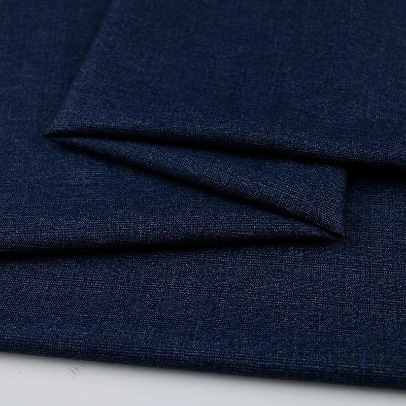 100x150cm Dark Patterned Thin Anti-wrinkle Suit Fabric for Clothes Vest Trousers Sewing Checkered Striped Cloth Black Blue