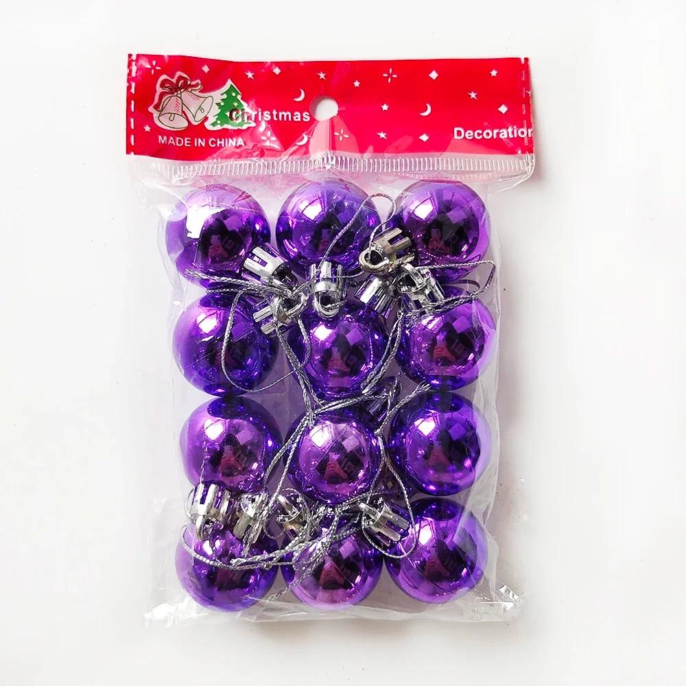 12Pcs /Christmas Balls Christmas Tree Hanging Ornament Plastic Red Green Gold Ball Pendant Christmas Decoration