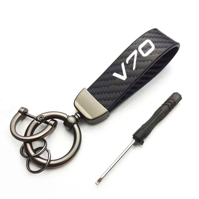 Suede Durable Horseshoe Buckle Car Key Rings For Men Women Fashion Key Accessory Keyrings Gifts For Volvo V70 Car Accessories