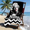 Custom Name Personalized Singer Print Beach Towel, for Trip Camping Beach Party Home Decor, Birthday Gift for Family & Friends