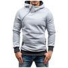 Men's Autumn and Winter New Hooded Sweater Pullover Men's Diagonal Zipper Hooded Sweater Multi-color