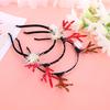 Christmas Headband Flashing LED Light Up Antler Tinsel Hair Hoop Halloween Holiday Headwear