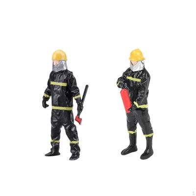 2 Miniature Firefighter Figures From 1:32 Scale