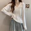 Large Size V-neck Inner Knitted Bottoming Shirt Women's Clothing Early Autumn Great Looking Fat Mm Thin Striped Long-sleeved Top