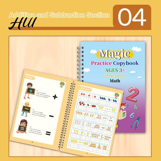 Handschrift-Übungsbuch-Set Rillenschrift-Übungsheft für Kinder von 3-5 Jahren Übungs-Kopiervorlage Spaßige Aktivitäten Junge Lerner