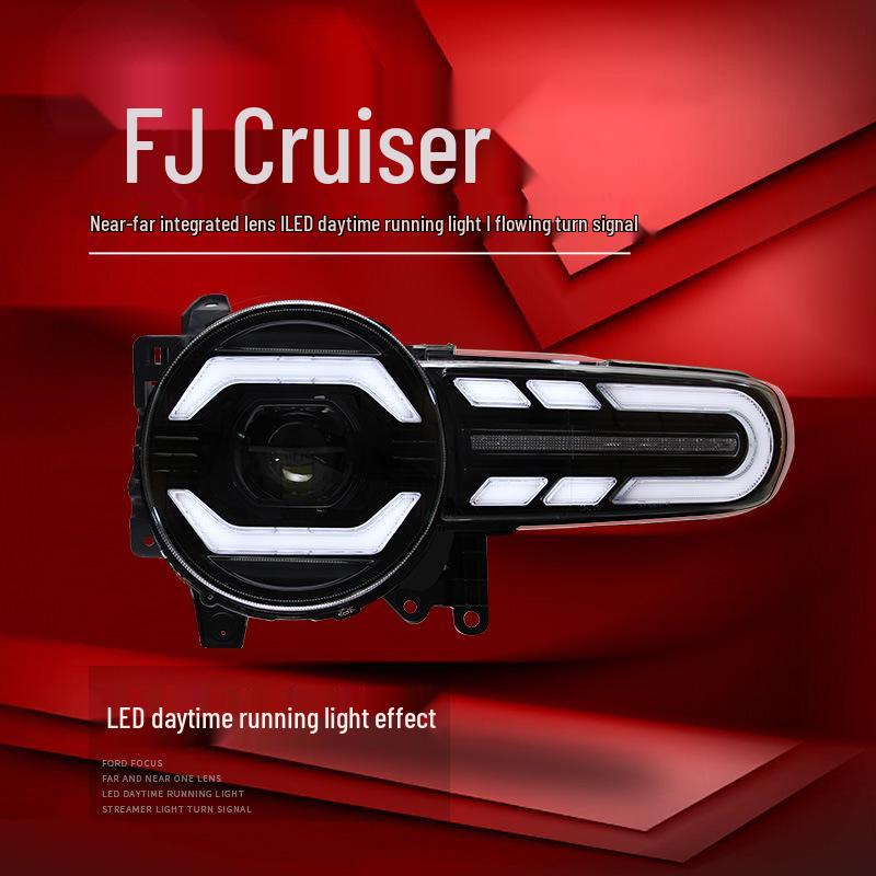 

Подходит для Toyota FJ Cruiser 07-20 Светодиодная фара в сборе с ДХО и последовательным указателем поворота