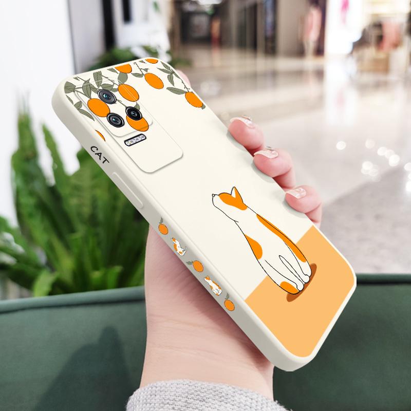 

Little Orange Cat Phone Case For Xiaomi Poco M6 X6 F6 M5S F5 X5 M5 F4 X4 M4 F3 X3 M3 F2 X2 Pro 4G 5G GT Liquid Silica Cover Poco M6 Pro 4G