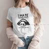 I Hate Morning People Graphic Polyester Tshirt Panda Animals Style Streetwear Leisure T Shirt Unisex