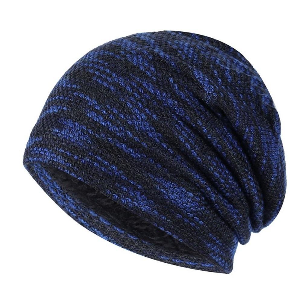 Colored Winter Pullover Hats Cotton Velvet Ear Protection Hats Suitable for Outdoor Double-layer Stacked Long Tube Hats Unisex