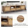 (=N625P237970971A)TV Stand, 200*37*49 cm, Plastic Rattan Design TV Stand, Solid Wood Legs TV Stand, Rattan TV Panel