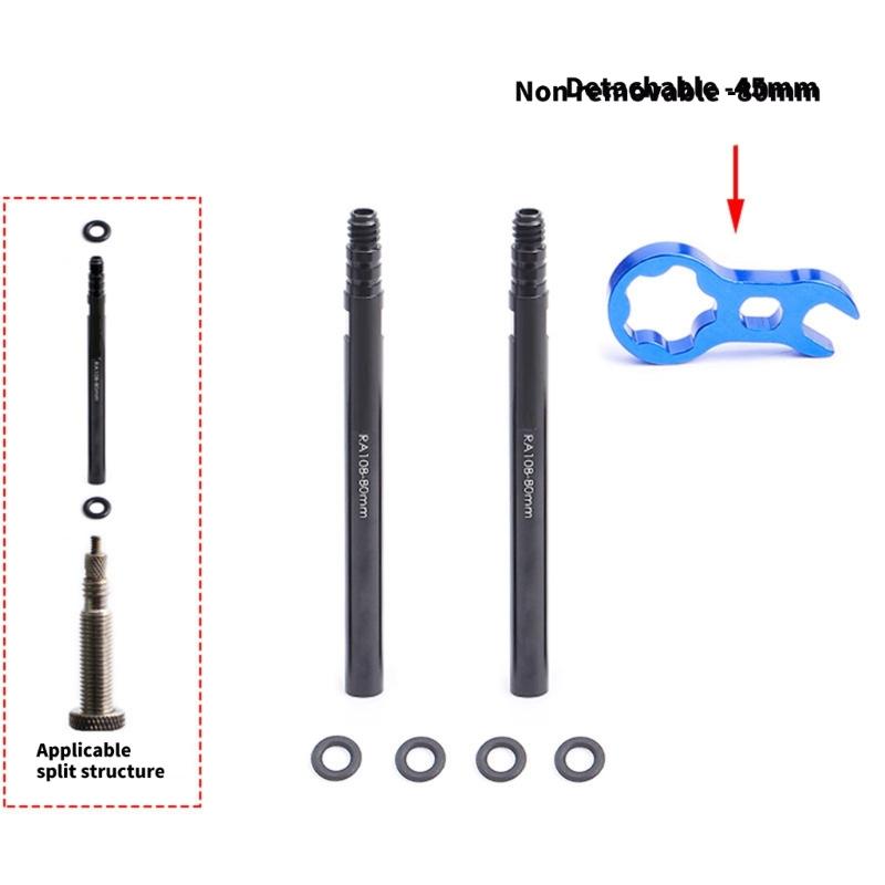 Light Weight Alloy Valves Extension Adapter Leakproof Seal For Road Mountain Bikes Easily Inflation Solution