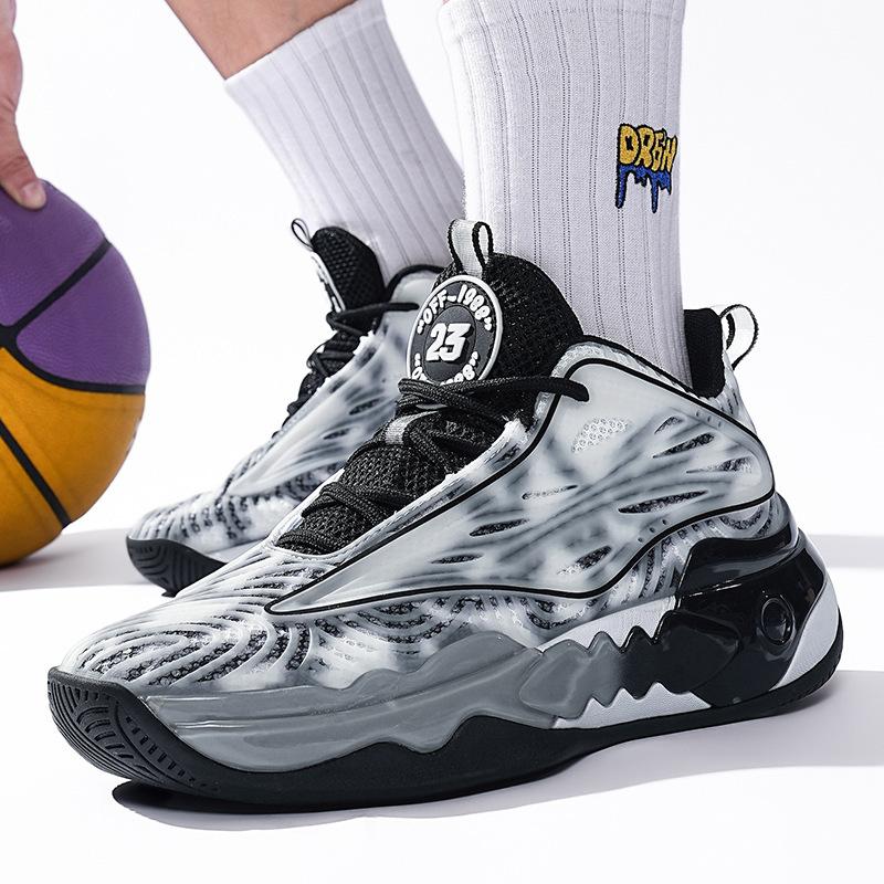 

2025 large size new luminous men s basketball shoes men s high-top teenage students cement ground actual combat sneakers 2025 36