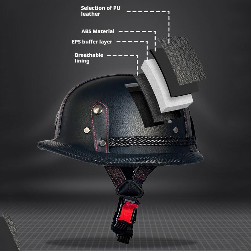 Vintage leather WWII style soldier helmet retro half helmet all seasons unisex bicycle cruiser electric scooter helmet JYT-108