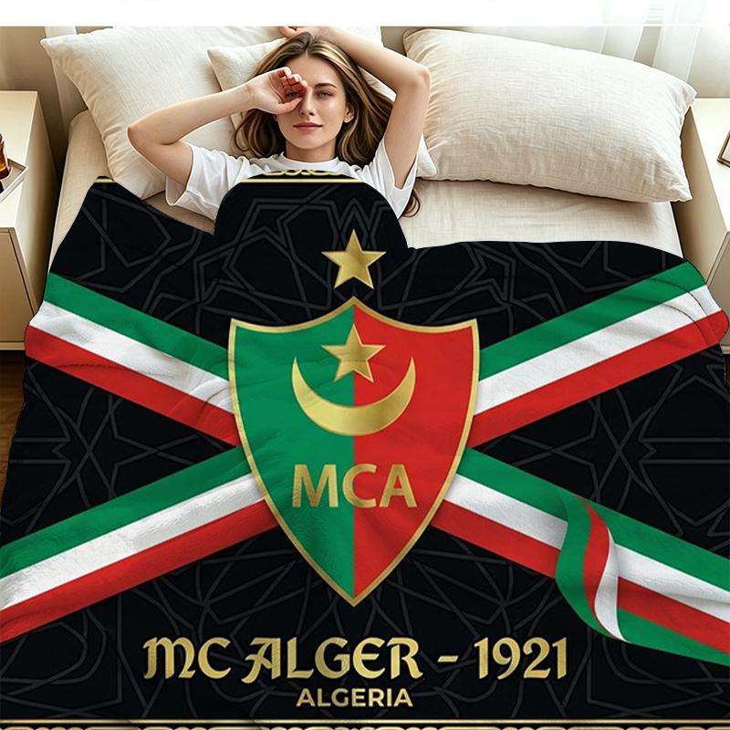 MCA MOULOUDIA LOGO Print Flannel Blanket High Quality Warm Comfortable Cover for All Seasons Perfect for Gifts Home Decor