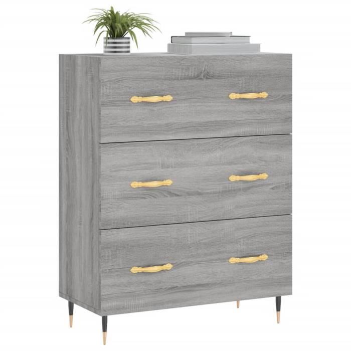VidaXL Buffet sonoma gris 69,5x34x90 cm bois d'ingénierie 827834
