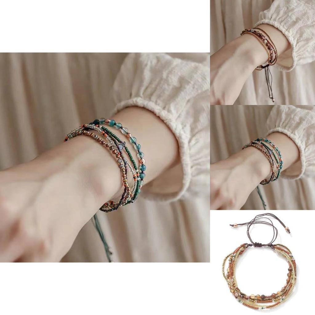 Bohemian Colorful Beaded Bracelet Adjustable Handmade Summer Vacation Jewelry