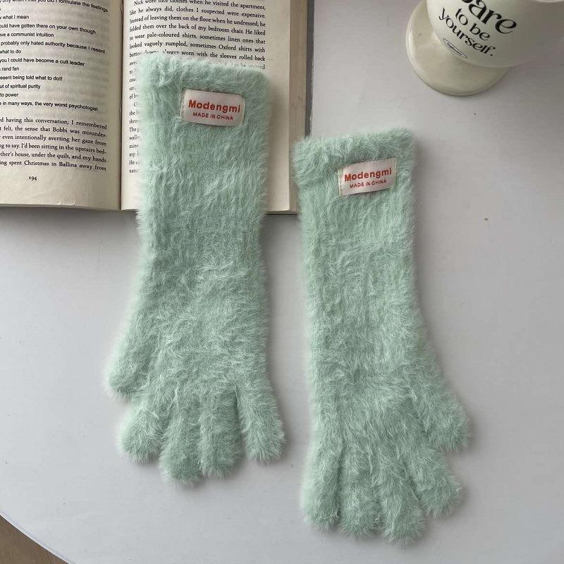 Winter Women's Gloves Thick Plush Knit Gloves Warm Velvet Mittens Solid Outdoor Ski Drive Touch Screen Gloves Christmas Gift