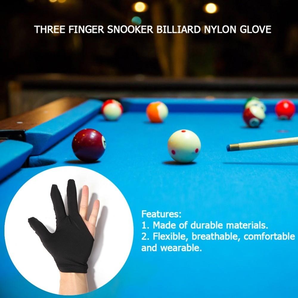 Breathable Pool Cue Gloves Black Billiards Glove Three-finger Gloves  Fitness Sports Accessories