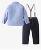 Nuovo Set Due Pezzi Pantaloni con Bretelle - Stile Britannico Primo Compleanno Completo da Gentiluomo per Bambini