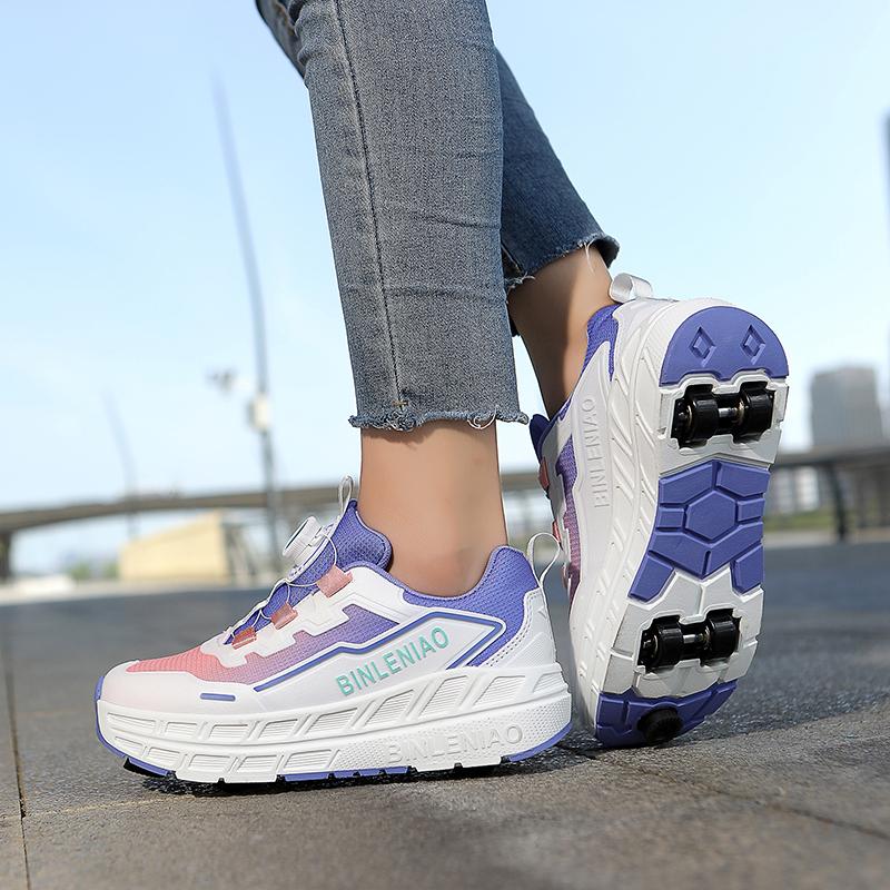 Kid's Four-wheel Sports Shoes Detachable Flat Shoes Children's Skating Roller Skates Shoes for Kids Girl Skate Shoes