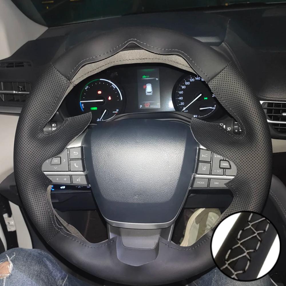 Hand Stitched Non-slip Microfiber Leather Steering Wheel Cover For Toyota Sienna - Highlander - Car Accessories