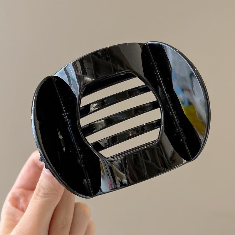 Bequeme Abalone Krallenklemme für Frauen - Vollständig zurückliegender runder flacher Hochsteckfrisur & gebogener Pferdeschwanz Haarschmuck