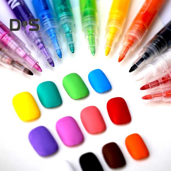 12 Pcs Nail Art Pens Set 3D Nail Polish Pen Quick Drying Nail Point Graffiti Dotting Pen Nail Art Markers Drawing Painting Pen for Home Salon