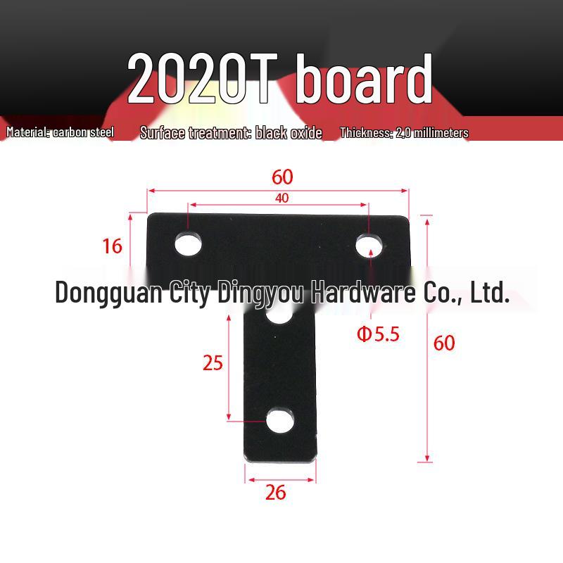 Chrome-Plated Carbon Steel Bracket for Aluminum Profiles (2020/3030/4040) - T-Slot, L-Slot, Cross Slot Connection Plate