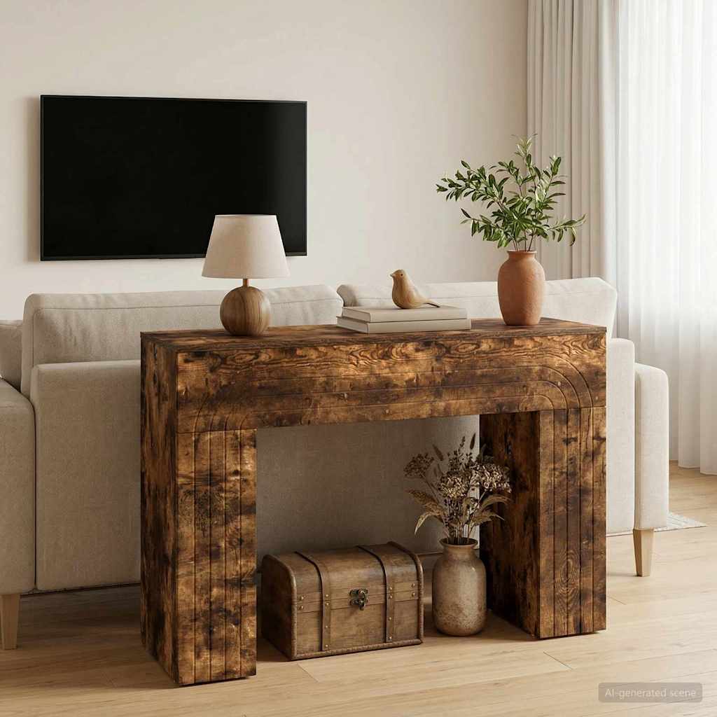Coffee Table Smoked Oak 102 x 35 x 75 cm Wood Based Material