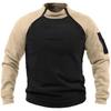 Men's Stand-up Collar Sweatshirt: Spring/Autumn, Loose Fit, Color Block, Warm, Breathable, Tactical Outdoor Wear