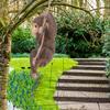 Cute Garden Climbing Monkey Figurine Resin Crafts Handmade Monkey Hanging Ornament Weatherproof Animal Statue
