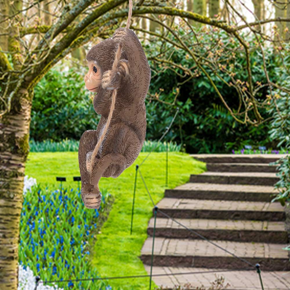 Urocza Małpka Wisząca Ozdoba Żywiczne Rzemiosło Statua Zwierzęcia Dekoracja Ogrodowa Zewnętrzna