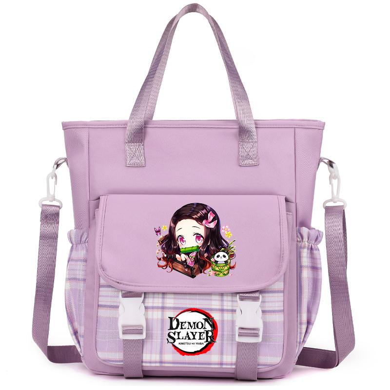 Demon Slayer Tote Bag Crossbody Bag Carrying Bag Shoulder Bag for Teenager Girl Boy Back To School Bag Men Women Leisure Travel Bag Mochila