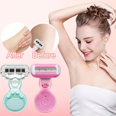 Portable Women Travel Razor For Face Leg Bikini Body Hair Shaver With Protective Net Blade & Case Manual Mini Handle Razor Kit