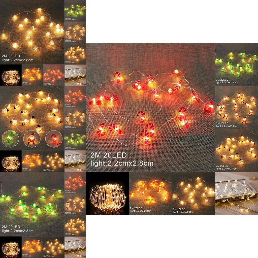 Colorful 2m 20led Hanging Christmas Lights Battery Powered For Indoors