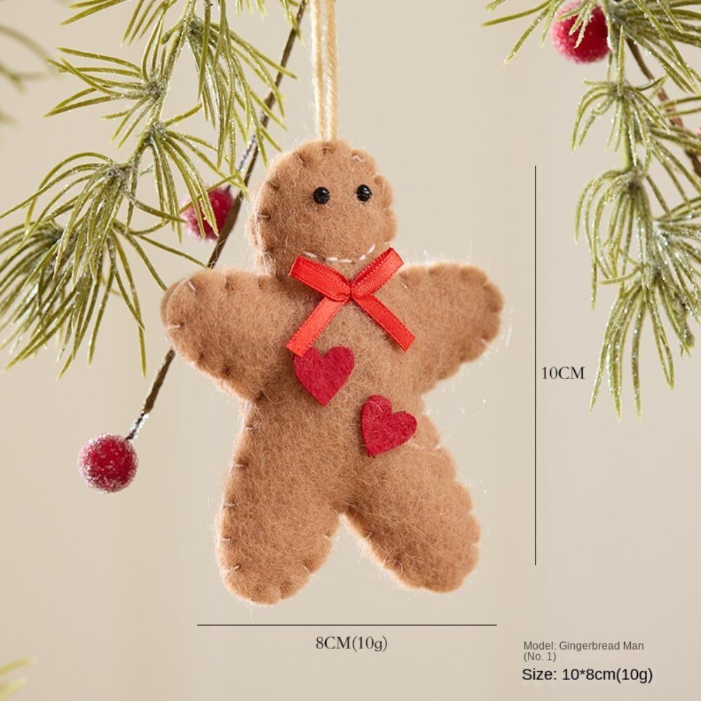 Gingerbread Doll Christmas Tree Plush Doll Polyester Fabric Stuffed Toy  Couple