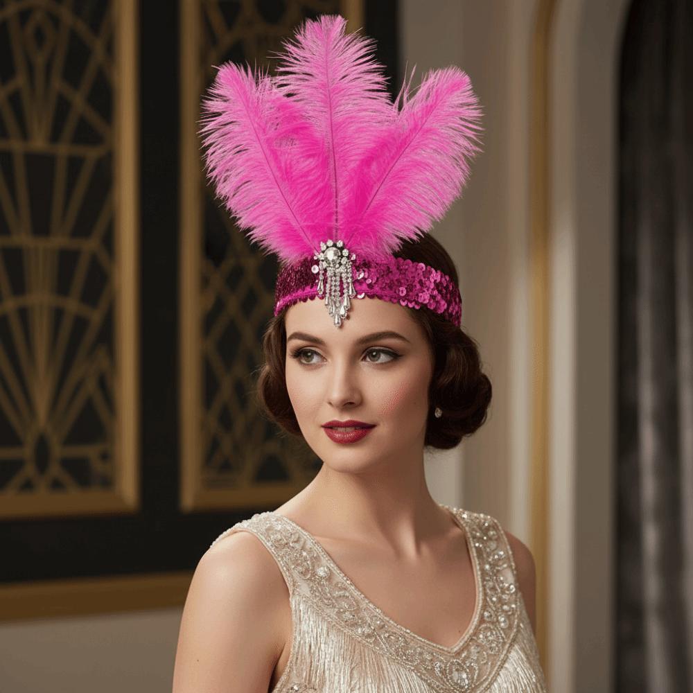 1920s Women's Feather Headband Sequin Bridal Headdress Exquisite Feather Headdress  Carnival Events