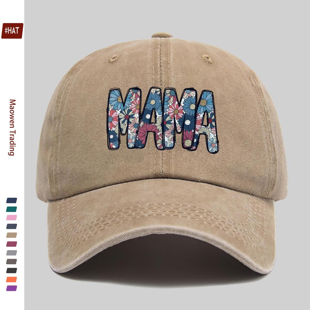 pc Floral MAMA Print Baseball Cap Unisex Casual Vacation Sun Hat Multiple Colors Available Papa Hat Comfortable and Light