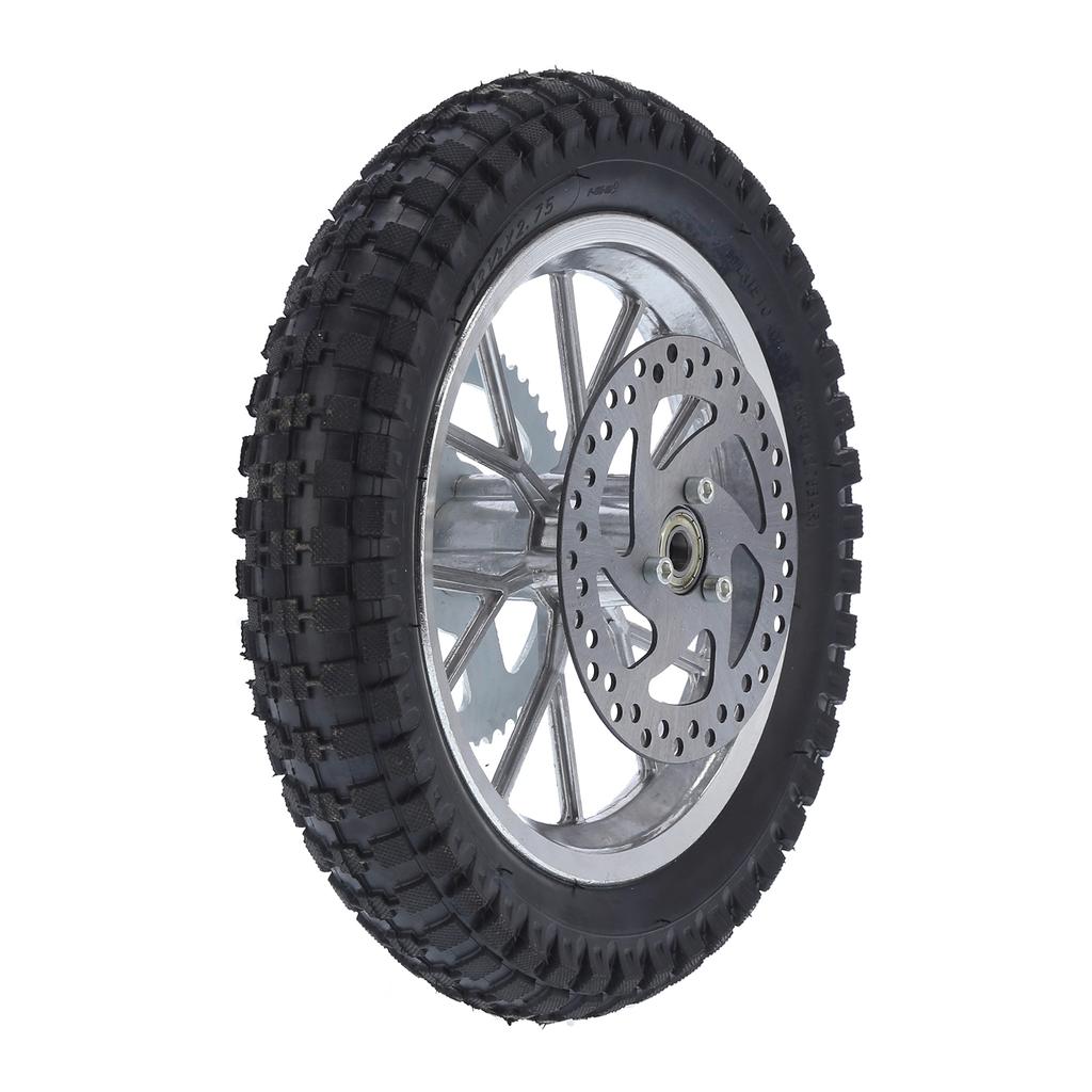 12.5x2.75in Mini Bicycle Rear Wheel AntiSkid Rubber Steel Alloy for 47cc 49cc 2 Stroke Dirt Bike