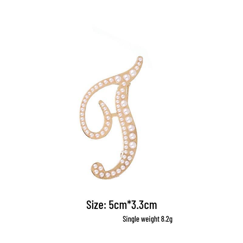 Elegantní brož s perlovým písmenem (26 písmen): Všestranný módní doplněk