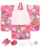 Shichigosan girls kimono plain full set 753 Yumemi peach purple [KYOETSU] [Kyoetsu] 3-year-old set, hifu, accessories, (5. flower, 90-100cm)
