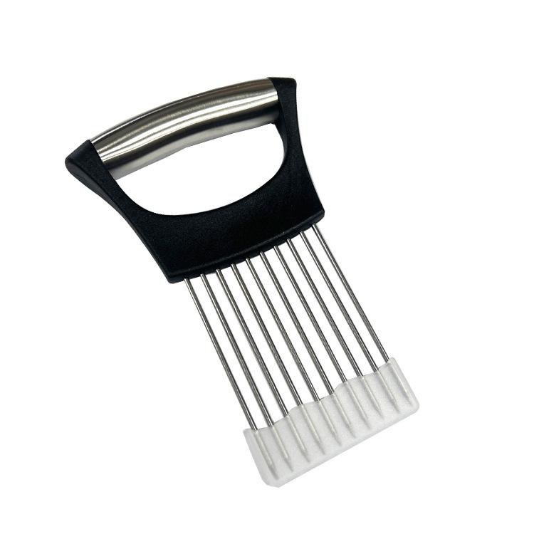 304 Stainless Steel Onion Holder and Slicer - Multifunctional Fruit & Vegetable Hand Protector