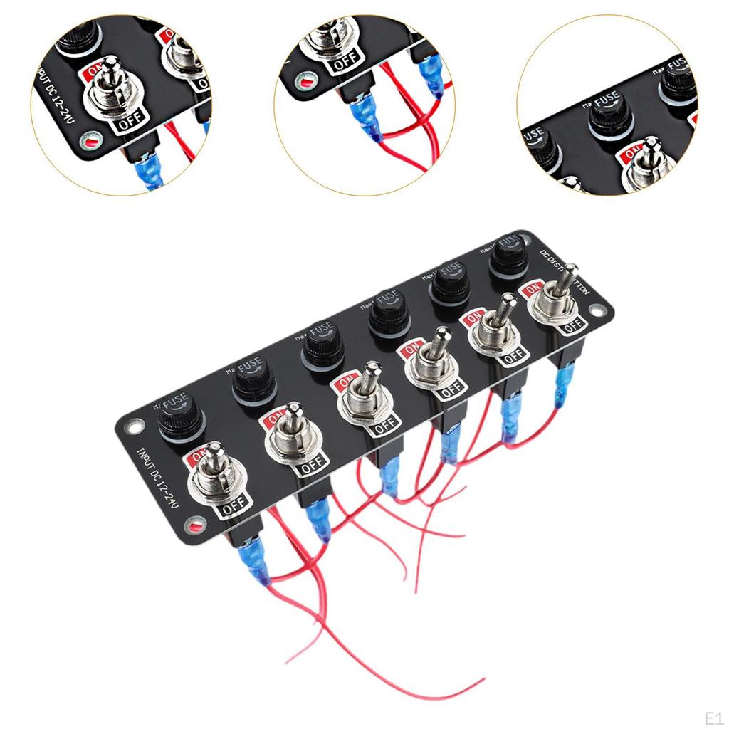 Bilgenpumpe Control Switch Panel Rocker 6 Einfach zu Installieren 12V 24V Schwarz Marine