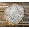 Agate Coaster Set Of 4 - Gold Plated Authentic Brazilian Agate Coasters - White