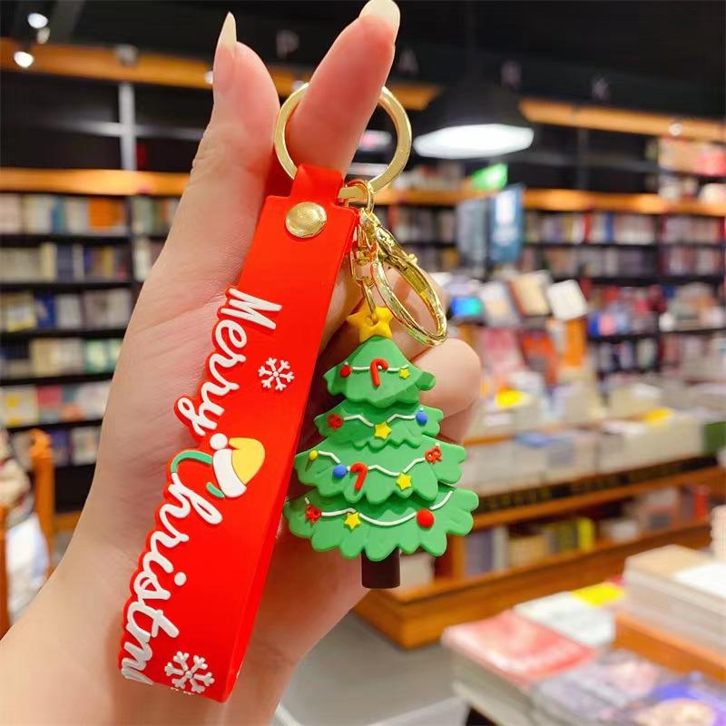 Cartoon Cute Santa Keychain Pendant Car Key Chain Schoolbag Pendant Christmas Gift