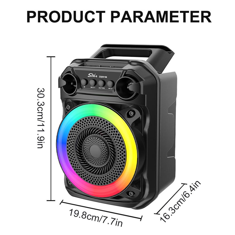 BT Speaker Stereo Sound Portable Speaker Subwoofer Karaoke Speaker with Microphone Suitable for Home Theater Outdoor Dance Party