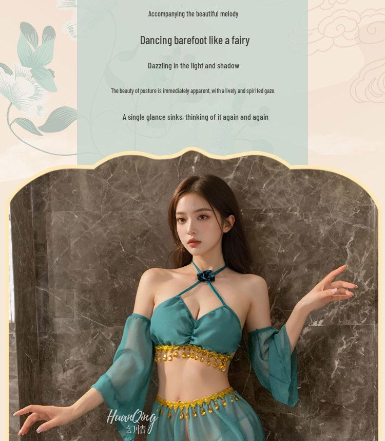 Fantasy Sexy Three-Point Split See-Through Hanfu Lingerie with Tassel Skirt