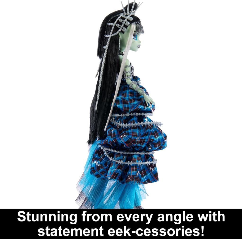 Monster High Frankie Stein Originally Doll with Deconstructed Gown and Accessories Doll, Sculpted, Style-Stitched Collector's Sewing-Inspired